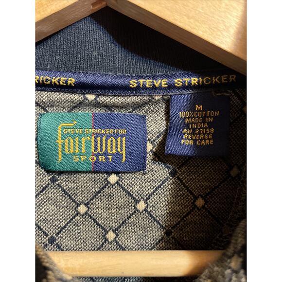 VTG Steve Stricker Fairway Sport Polo 100% Cotton Mens M Short Sleeve Geometric - Picture 2 of 7